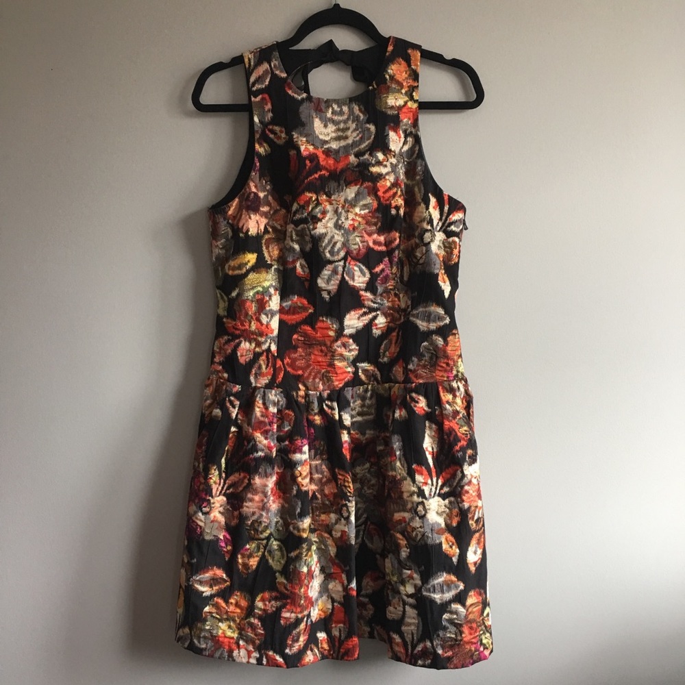 Gorgeous Floral Dress with Metallic Embellishments